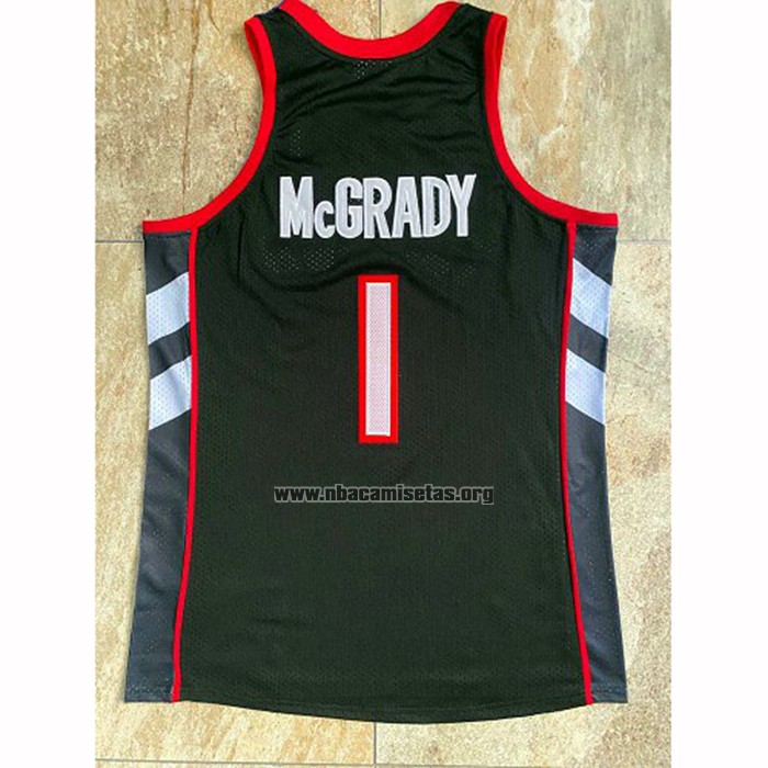 Camiseta Toronto Raptors Tracy McGrady NO 1 Hardwood Classics Throwback Negro Violeta